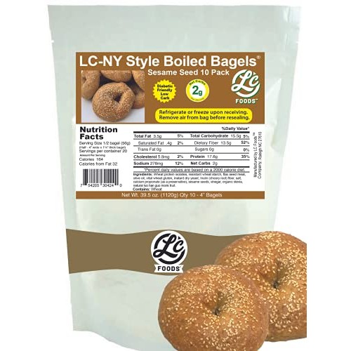 Low Carb Foods NY Style Sesame Seed Bagels | High Protein Fresh ...