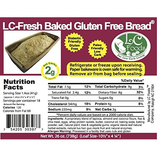 Low Carb Gluten Free White Bread - Fresh Baked - Lc Foods - All