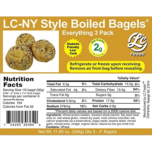 Low Carb NY Style Everything Bagels 3 Pack | No Sugar | Keto |... Low Carb NY Style Everything Bagels 3 Pack | No Sugar | Keto |...
