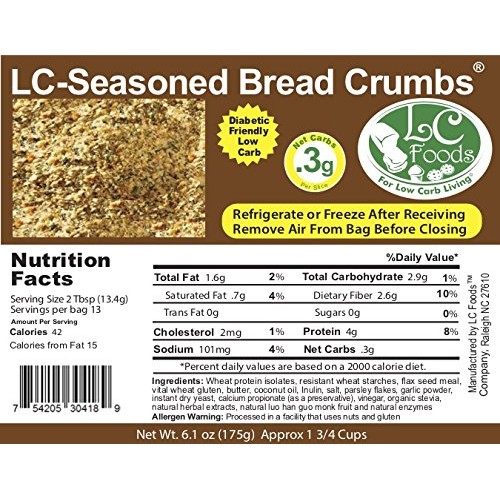 Low Carb Seasoned Bread Crumbs - Fresh Baked - Lc Foods - All Na