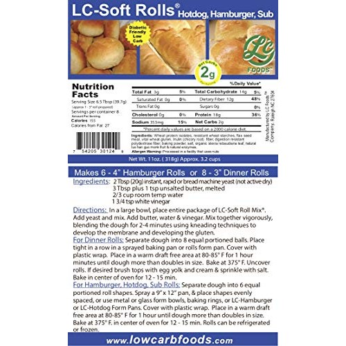 New &Amp; Improved! Low Carb Soft Bread Rolls Mix - Lc Foods - All N