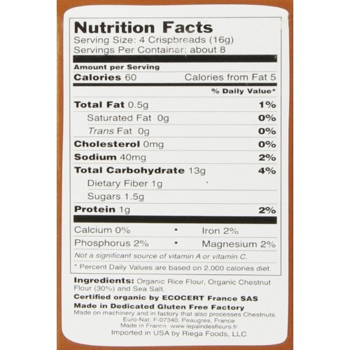 Le Pain des Fleurs Crispbread, Chestnut, 4.4 Ounce