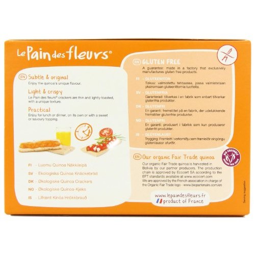 Le Pain Des Fleurs Organic Quinoa Crispbread 125 g Pack of 6