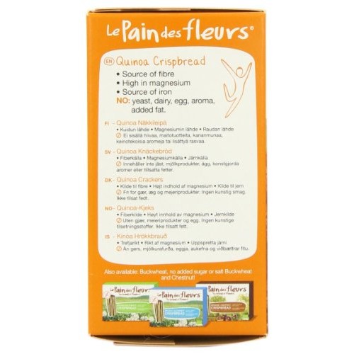 Le Pain Des Fleurs Organic Quinoa Crispbread 125 g Pack of 6