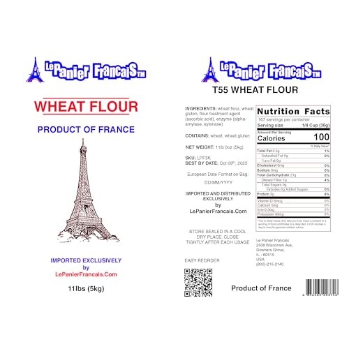 Le Panier Francais French Wheat Flour T55, Premium Quality All-P...