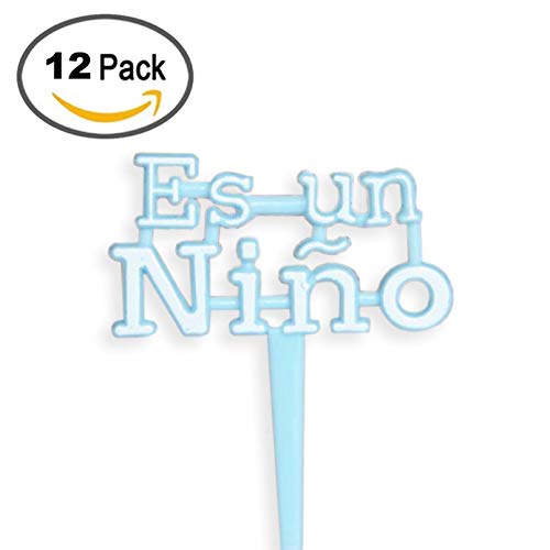 Es Un Nino Its A Boy Cupcake Picks Toppers Spanish Blue Baby Sh