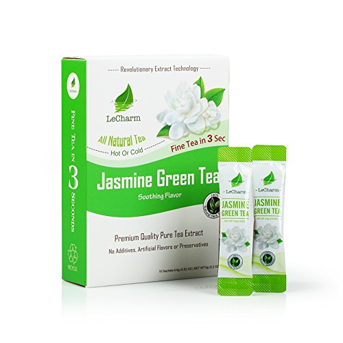 Jasmine Green Instant Tea on the Go LeCharm 100% Natural Tea Ext...