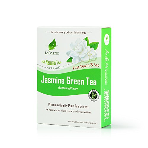 Jasmine Green Instant Tea on the Go LeCharm 100% Natural Tea Ext...