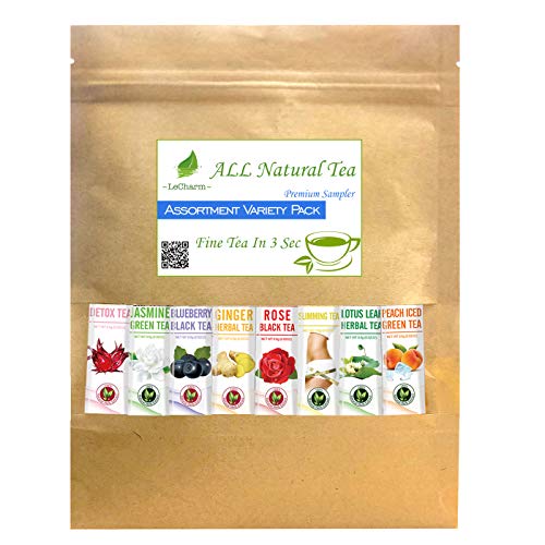 Lecharm Instant Tea Powerder Variety Sampler Bag Cold Or Hot Tea
