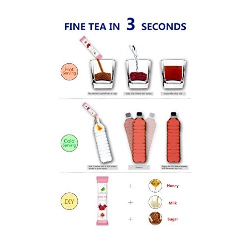 LeCharm Tea to Go Rose Black Tea Extract, Natural Tea Crystal Po...