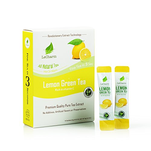 Lemon Green Instant Tea on the Go LeCharm 100% Natural Tea Extra...