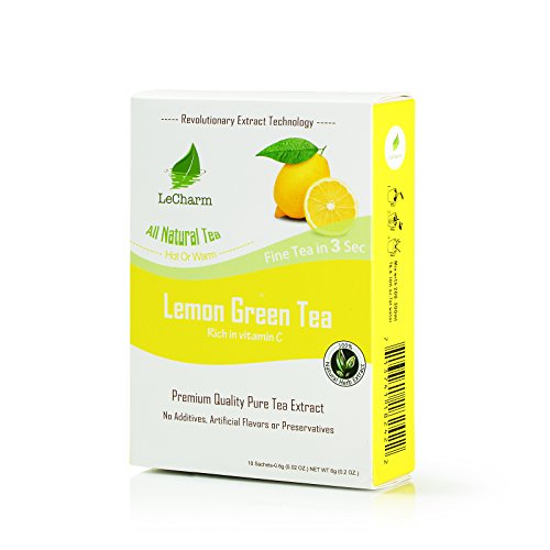 Lemon Green Instant Tea on the Go LeCharm 100% Natural Tea Extra...