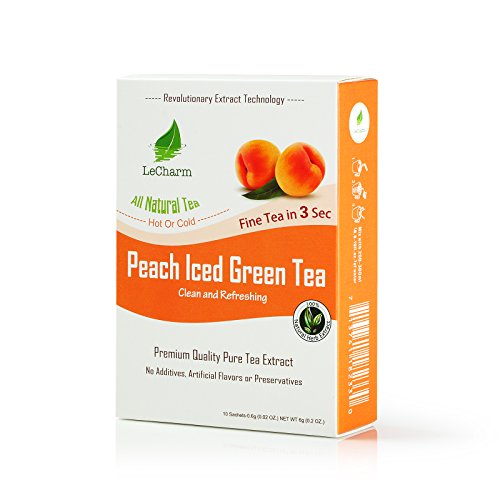 Peach Green Instant Tea on the Go LeCharm 100% Natural Tea Extra...