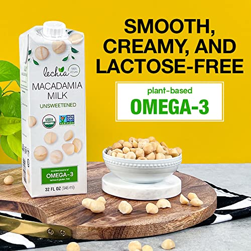 Lechia – Macadamia Milk, Unsweetened, 32Oz Pack Of 6, Free Of: