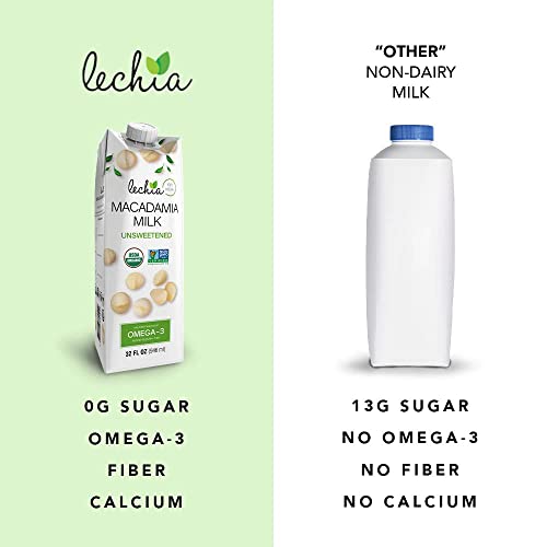 Lechia – Macadamia Milk, Unsweetened, 32Oz Pack Of 6, Free Of: