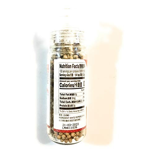 Lee Kum Kee White Peppercorn Grinder 1.8 Oz And Black Peppercorn