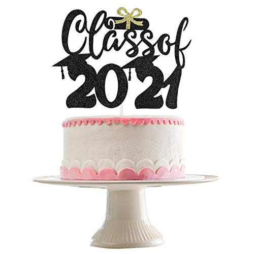 Black Glitter Class Of 2021 Cake Topper - Class Of 2021 Cake Dec