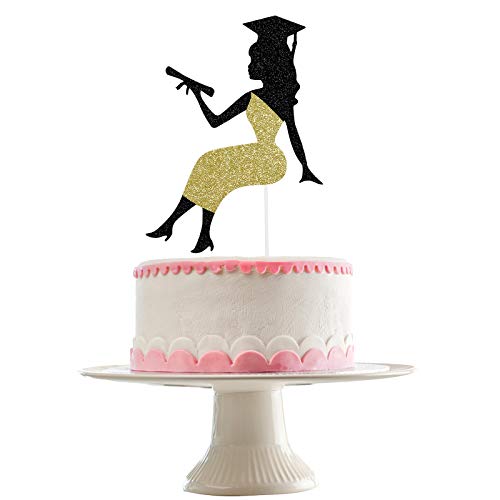Graduation Cake Topper 2021- Glitter Graduation Girl Cake Topper