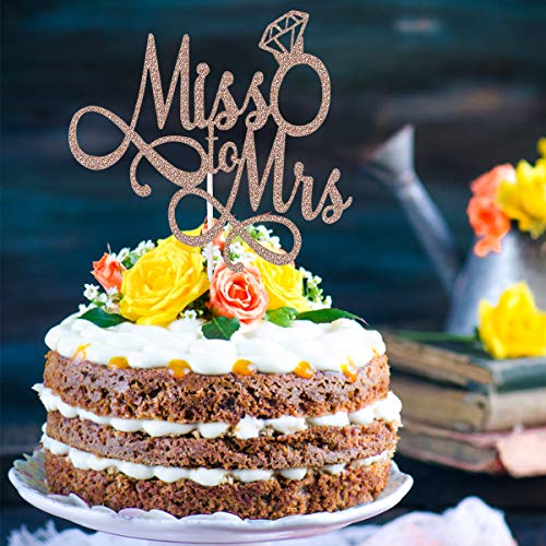 Glittery Miss To Mrs Cake Topper For Engagement Party Bacheloret