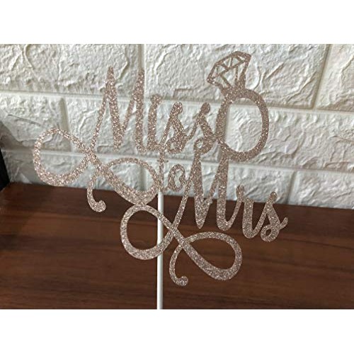 Glittery Miss To Mrs Cake Topper For Engagement Party Bacheloret