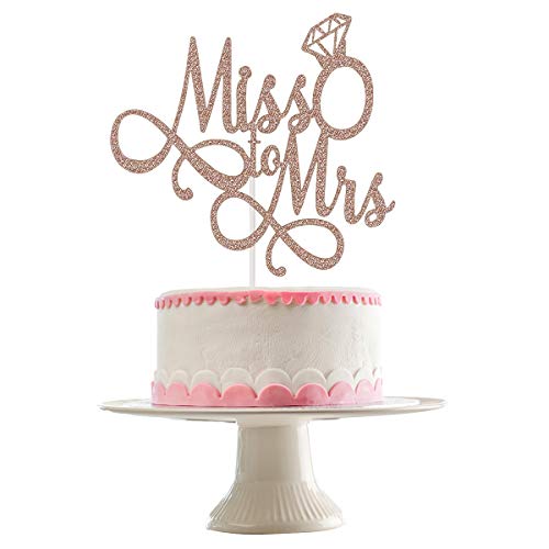 Glittery Miss To Mrs Cake Topper For Engagement Party Bacheloret