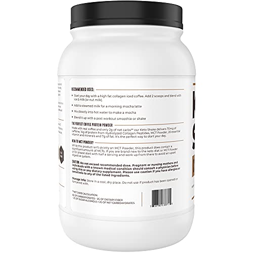 Keto Breakfast Shake Meal Replacement, 2lb Coffee Protein Powder...