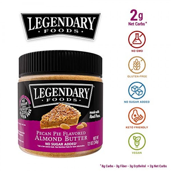 Legendary Foods Almond Butter | Keto Diet Friendly, Low Carb, No...