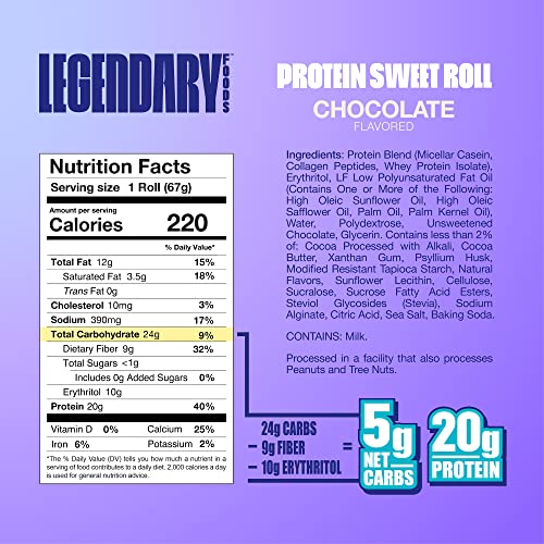 Legendary Foods High Protein Snack Chocolate Sweet Roll | 20 Gr ...
