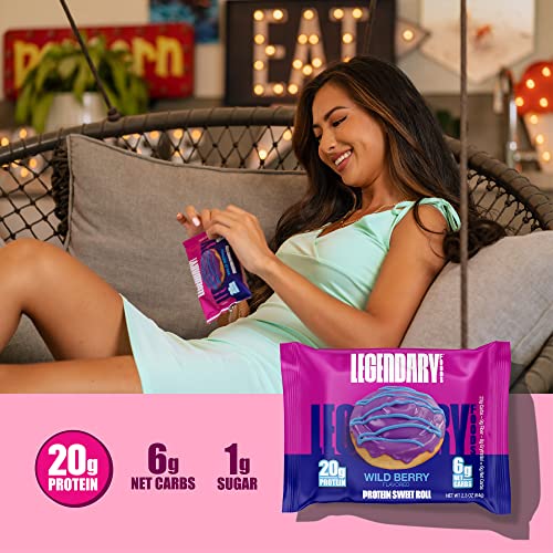 Legendary Foods High Protein Snack Wild Berry Sweet Roll | 20 Gr...