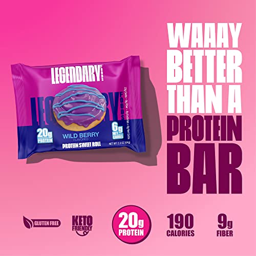 Legendary Foods High Protein Snack Wild Berry Sweet Roll | 20 Gr...