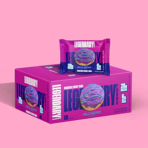 Legendary Foods High Protein Snack Wild Berry Sweet Roll | 20 Gr...