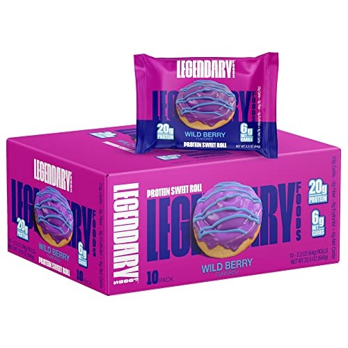 Legendary Foods High Protein Snack Wild Berry Sweet Roll | 20 Gr...