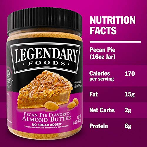 Legendary Foods | Pecan Pie Almond Nut Butter 16 Oz Jar | Low