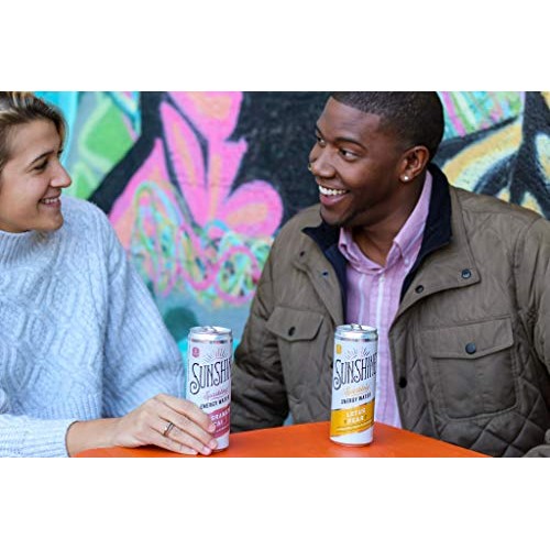 Sunshine Sparkling Energy Waters, Lotus Pear, Natural Caffeine,