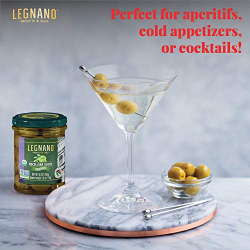 Organic Green Nocellara Olives By Legnano | Authentic Italian Ol