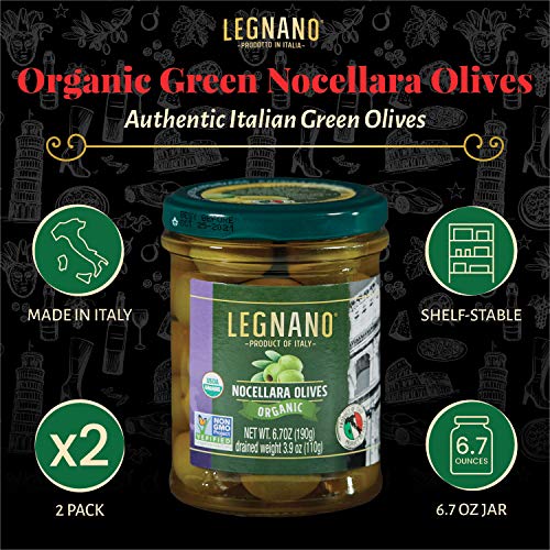Organic Green Nocellara Olives By Legnano | Authentic Italian Ol
