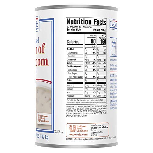 Legout Cream Of Mushroom Condensed Canned Soup, 0G Trans Fat, 50