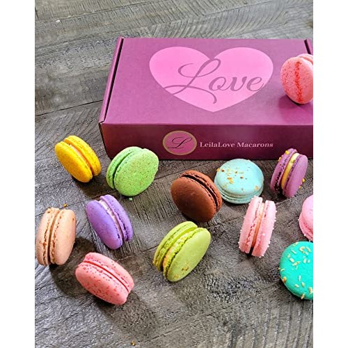 Leilalove Macarons 16 Macaron Collection Box Baked To Order -Mac