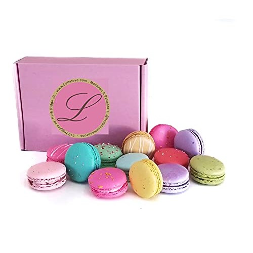 Leilalove Macarons - Gourmet Macaron Gift Box Of 12 Variety Flav