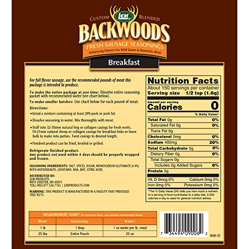 Lem Backwoods Breakfast Fresh Sausage Seasoning