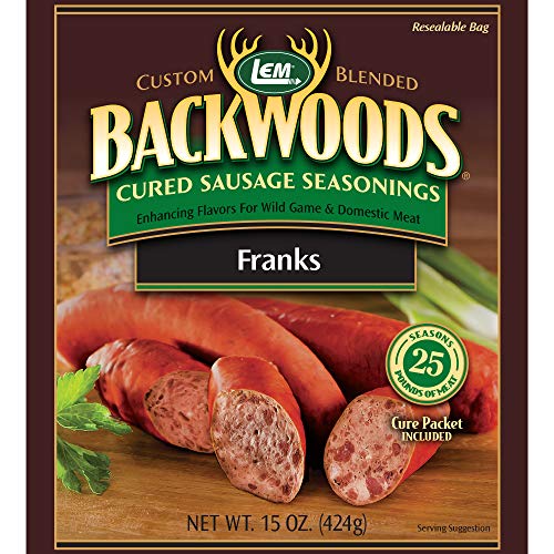 LEM Backwoods Cured Sausage Seasoning with Cure Packet, Franks