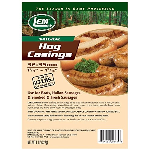 Lem Products 141 8 Oz. Vacuum Sealed Bag - Hog Casings For 25 Lb
