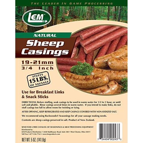 Lem Products 243 5 Oz. Vacuum Sealed Bag- Sheep Casings For 15 L