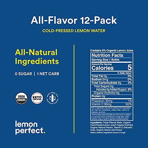 Lemon Perfect, Organic Cold-Pressed Lemon Water, Variety Pack 1