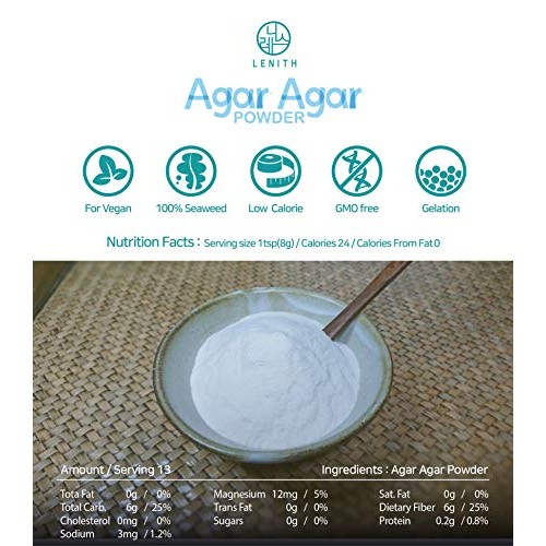 [Lenith] Agar Agar | Powder | Vegetable | Gelatin Powder | Dieta