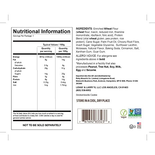 Lenny &Amp; Larrys The Complete Cookie, Snickerdoodle, 2 Oz Pack O