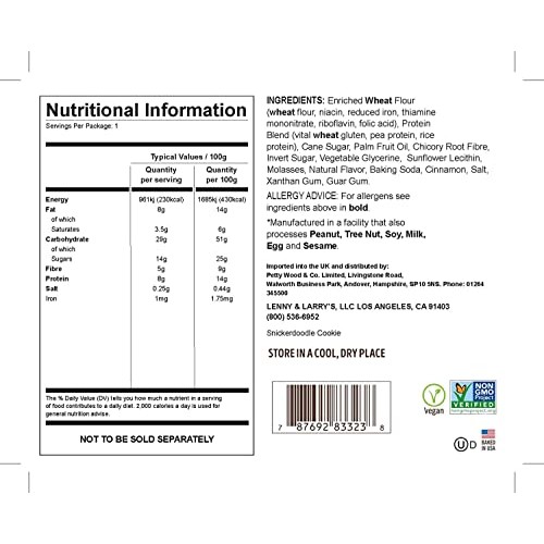 Lenny &Amp; Larrys The Complete Cookie, Snickerdoodle, 2 Oz Pack O