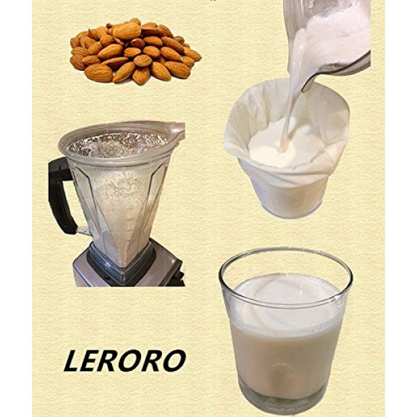 [12x10] 300 Micron - LERORO Commercial Grade Cafe Nut Milk Bag...