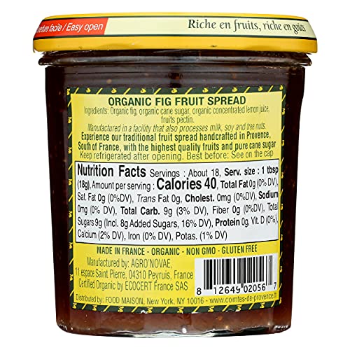 Les Comtes De Provence, Fruit Spread Red Fig Organic, 12 Ounce