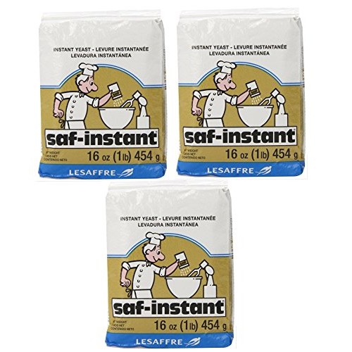 Lesaffre Saf-Instant Yeast, Gold, 1 Pound, Pack Of 3